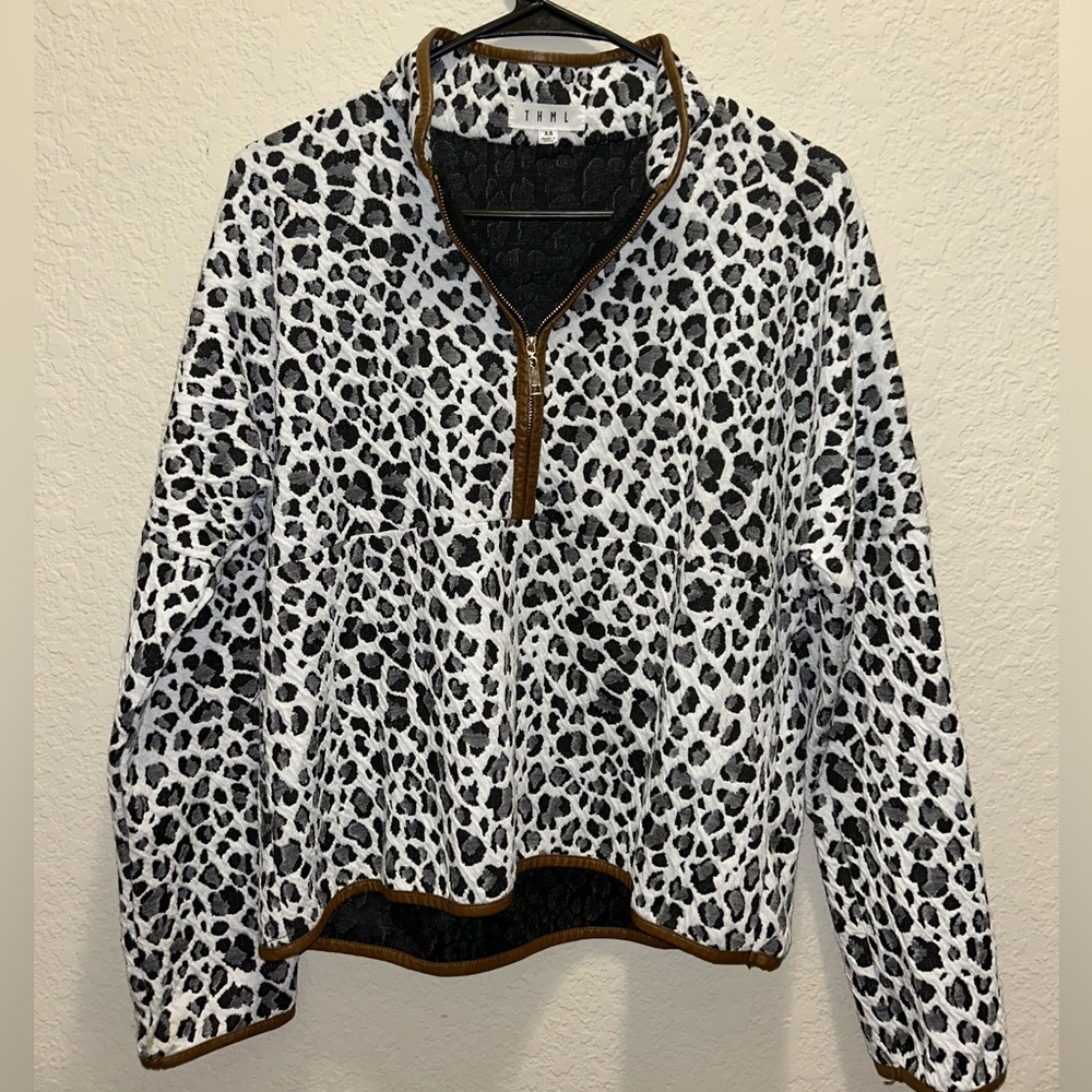 THML Long Sleeve Leopard 3/4 zip